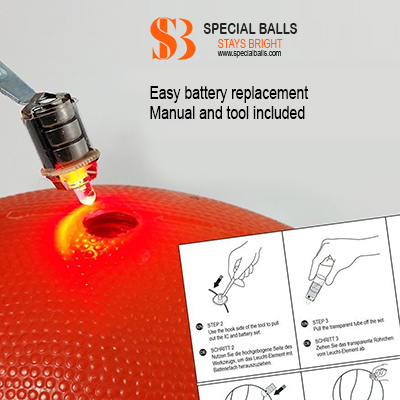 Vervanging van de batterijen van de LED basketbal